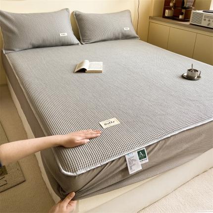 吉象家纺 2023新款A类华夫格软席凉感席套件 华夫格高级灰