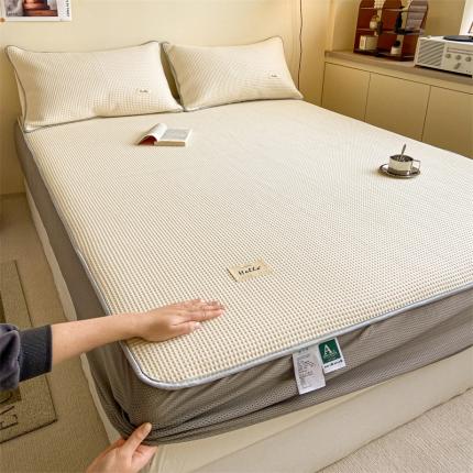 吉象家纺 2023新款A类华夫格软席凉感席套件 华夫格象牙白