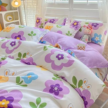 91家纺网 家纺一手货源 找家纺 卡斯诺 2025新款植物羊绒磨毛四件套 莫奈花园