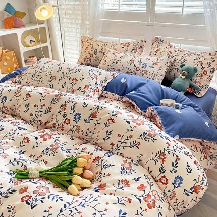 91家纺网 家纺一手货源 找家纺 卡斯诺 2025新款植物羊绒磨毛四件套 秋水伊人