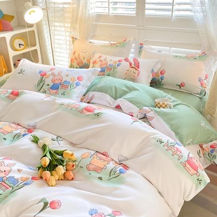 91家纺网 家纺一手货源 找家纺 卡斯诺 2025新款植物羊绒磨毛四件套 诗情画意