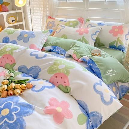 91家纺网 家纺一手货源 找家纺 卡斯诺 2025新款植物羊绒磨毛四件套 小情调