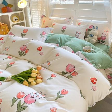 91家纺网 家纺一手货源 找家纺 卡斯诺 2025新款植物羊绒磨毛四件套 遇见