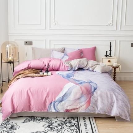 91家纺网 家纺一手货源 找家纺 （总）安莱生活 2023新款长绒棉数码大版数码印花居家高级风四件套