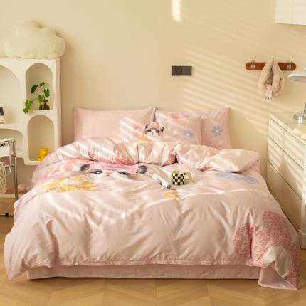 91家纺网 家纺一手货源 找家纺 （总）安莱生活 2023新款长绒棉数码大版数码印花居家高级风四件套