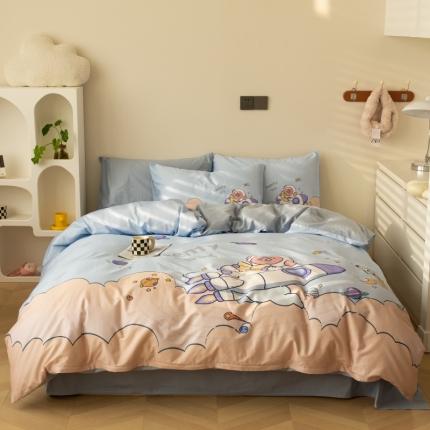 91家纺网 家纺一手货源 找家纺 （总）安莱生活 2023新款长绒棉数码大版数码印花居家高级风四件套