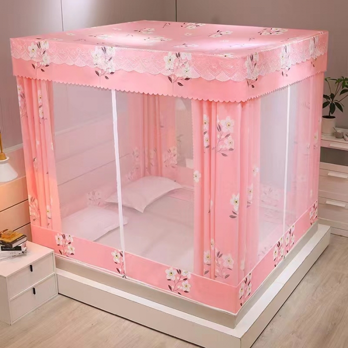 91家纺网 家纺一手货源 找家纺 显高蚊帐2025新款坐床遮光防尘坐床回底遮光蚊帐系列