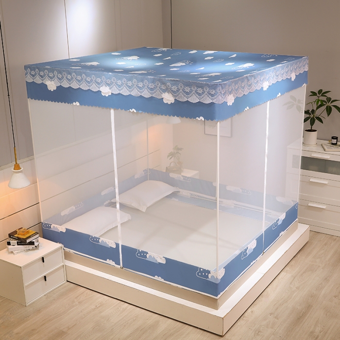 91家纺网 家纺一手货源 找家纺 显高蚊帐2025新款坐床遮光防尘坐床回底遮光蚊帐系列