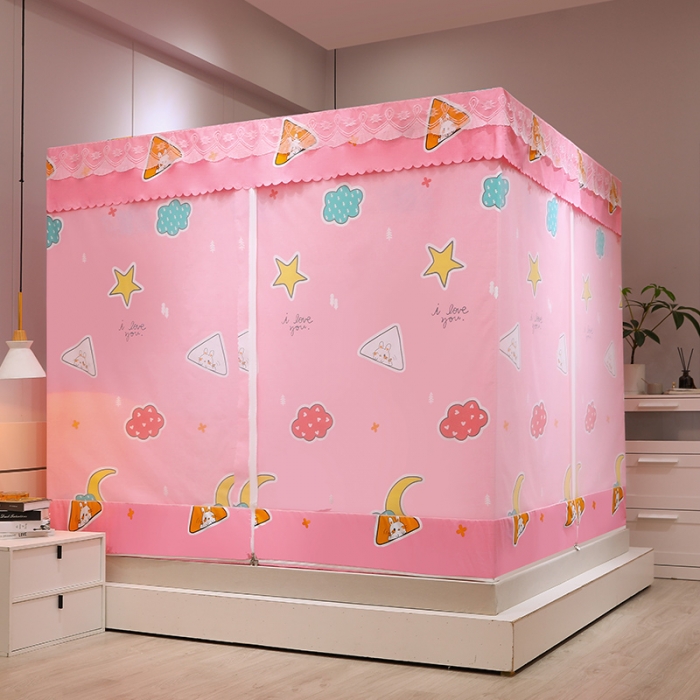 91家纺网 家纺一手货源 找家纺 显高蚊帐2025新款坐床遮光防尘坐床回底遮光蚊帐系列