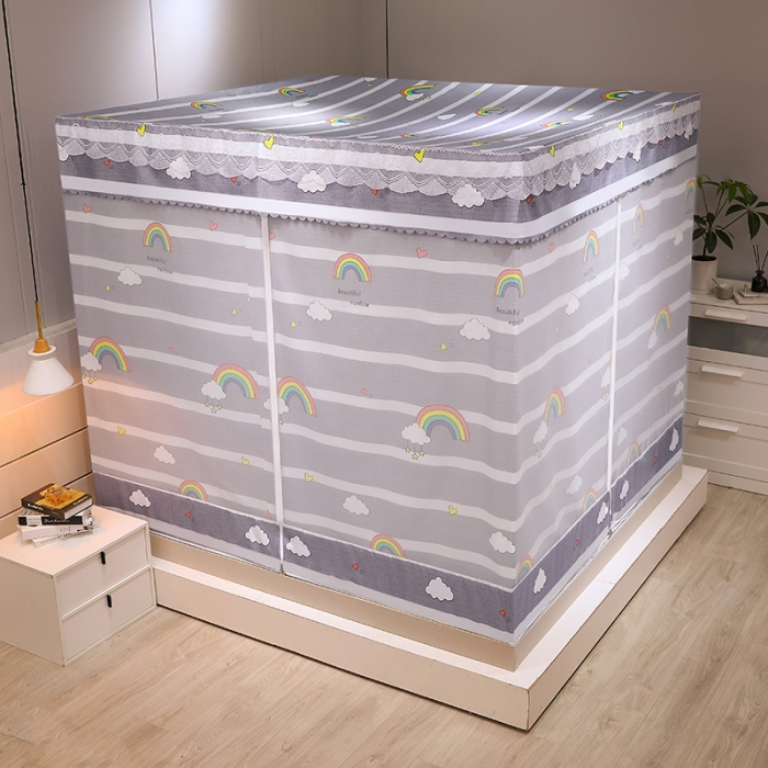 91家纺网 家纺一手货源 找家纺 显高蚊帐2025新款坐床遮光防尘坐床回底遮光蚊帐系列