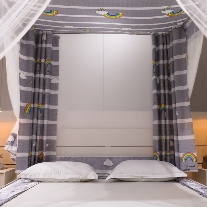 91家纺网 家纺一手货源 找家纺 显高蚊帐2025新款坐床遮光防尘坐床回底遮光蚊帐系列