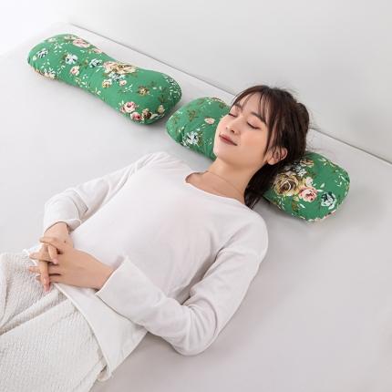 织布人 2023新款荞麦枕直播爆款骨头枕棉麻荞麦颈椎枕艾草枕头枕芯 富贵花（荞麦壳填充）