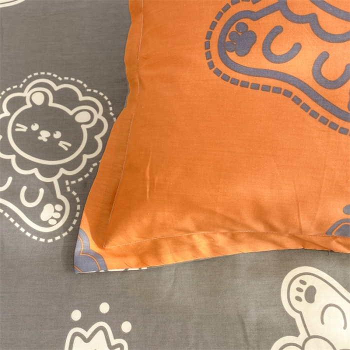 91家纺网 家纺一手货源 找家纺 多品 2023新款12868全棉印花单被套系列第二批 狮子王—黄