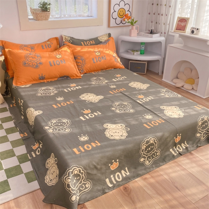 91家纺网 家纺一手货源 找家纺 多品 2023新款12868全棉印花单被套系列第二批 狮子王—黄