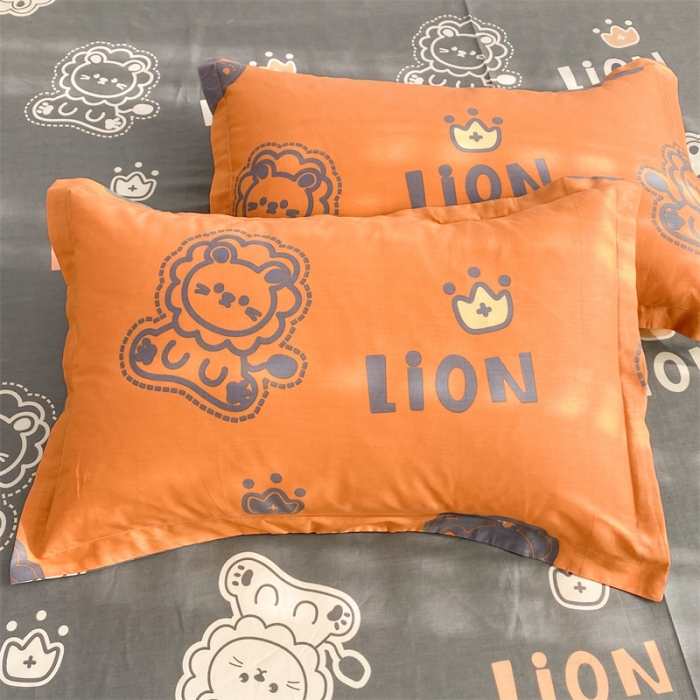 91家纺网 家纺一手货源 找家纺 多品 2023新款12868全棉印花单被套系列第二批 狮子王—黄