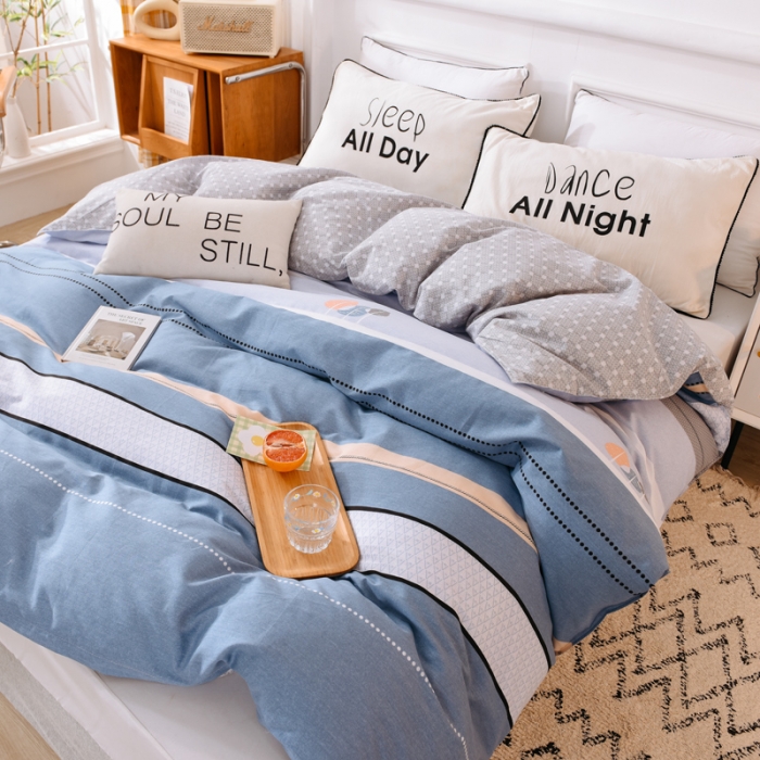 91家纺网 家纺一手货源 找家纺 多品 2023新款12868全棉印花单被套系列第二批 格彩丽景