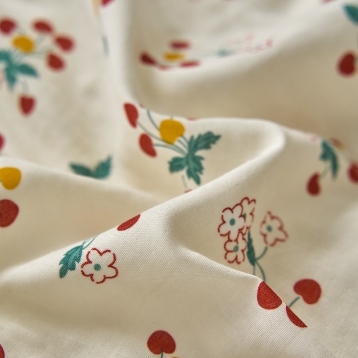 91家纺网 家纺一手货源 找家纺 时年 2023新款全棉母婴级有氧双层纱纽扣工艺款四件套-场景一 夕颜花