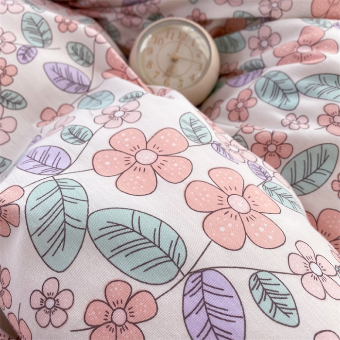 91家纺网 家纺一手货源 找家纺 多品家纺 2023新款12868全棉印花四件套系列第二批 春暖花开—粉