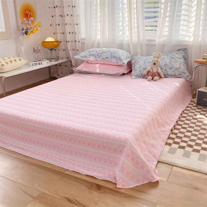 91家纺网 家纺一手货源 找家纺 多品家纺 2023新款12868全棉印花四件套系列第二批 春暖花开—蓝