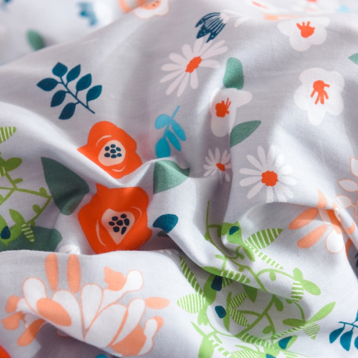 91家纺网 家纺一手货源 找家纺 多品家纺 2023新款12868全棉印花四件套系列第二批 复古甜心-灰