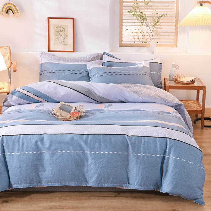 91家纺网 家纺一手货源 找家纺 多品家纺 2023新款12868全棉印花四件套系列第二批 格彩丽景