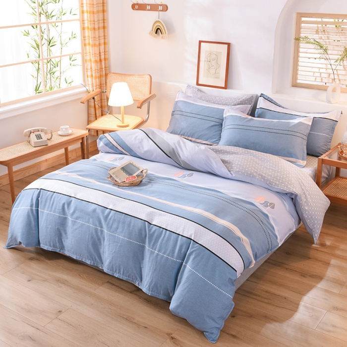 91家纺网 家纺一手货源 找家纺 多品家纺 2023新款12868全棉印花四件套系列第二批 格彩丽景