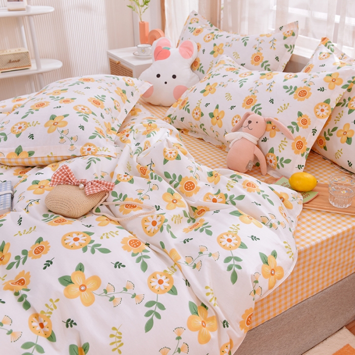 91家纺网 家纺一手货源 找家纺 多品家纺 2023新款12868全棉印花四件套系列第二批 花涧艺