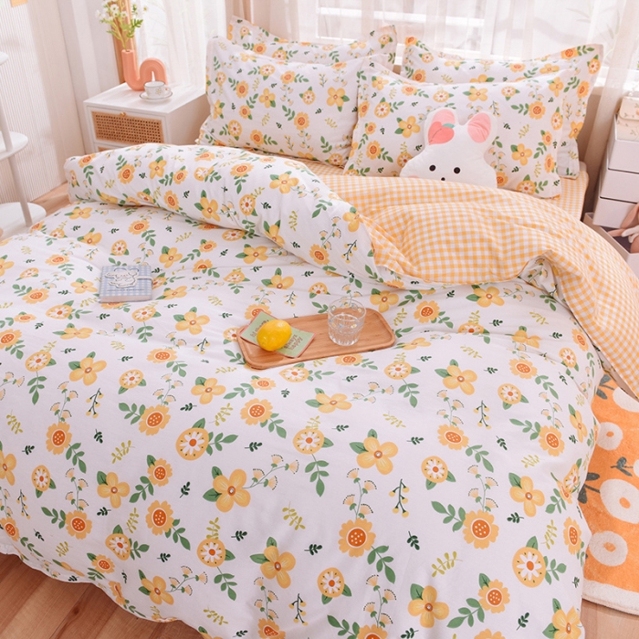 91家纺网 家纺一手货源 找家纺 多品家纺 2023新款12868全棉印花四件套系列第二批 花涧艺