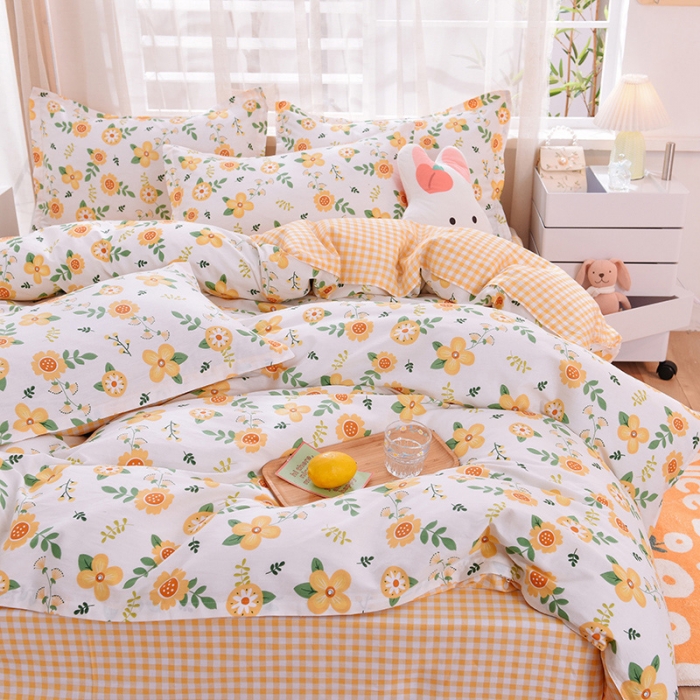 91家纺网 家纺一手货源 找家纺 多品家纺 2023新款12868全棉印花四件套系列第二批 花涧艺