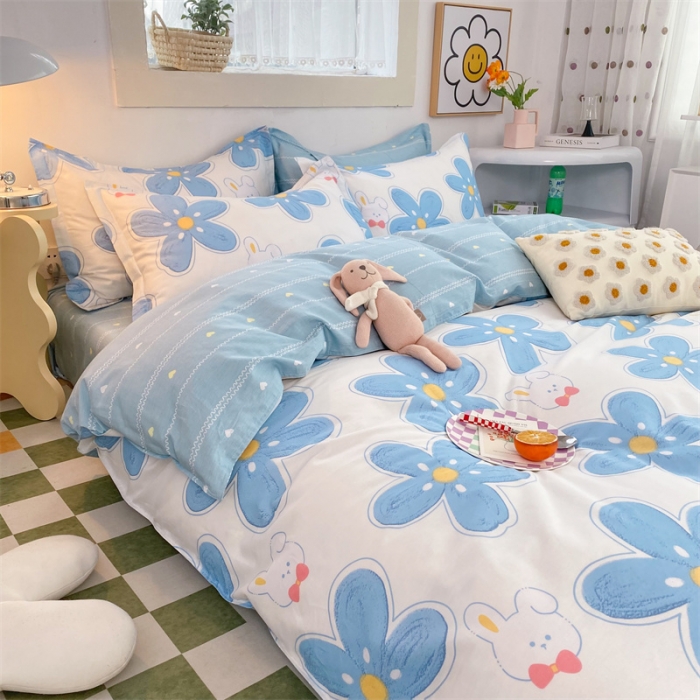 91家纺网 家纺一手货源 找家纺 多品家纺 2023新款12868全棉印花四件套系列第二批 花梦