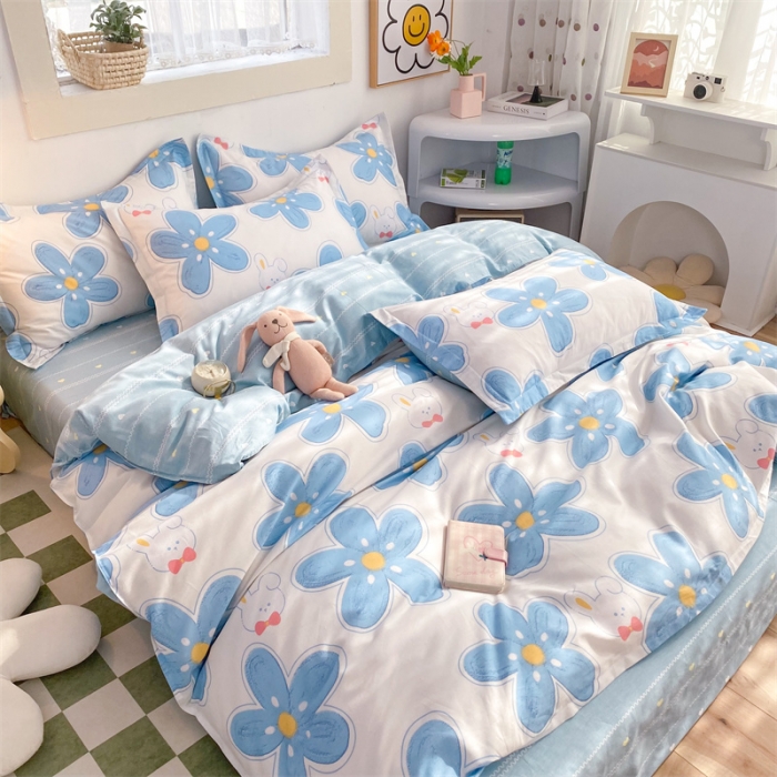 91家纺网 家纺一手货源 找家纺 多品家纺 2023新款12868全棉印花四件套系列第二批 花梦