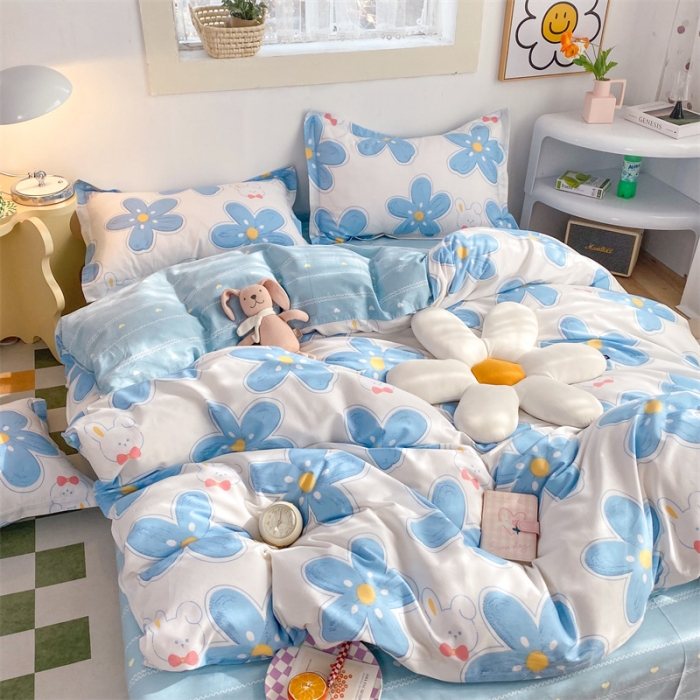 91家纺网 家纺一手货源 找家纺 多品家纺 2023新款12868全棉印花四件套系列第二批 花梦