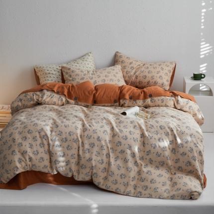 （总）时年 2023新款全棉母婴级有氧双层纱纽扣工艺款四件套场景二