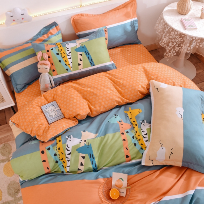 91家纺网 家纺一手货源 找家纺 多品家纺 2023新款12868全棉印花四件套系列第二批 鹿可可