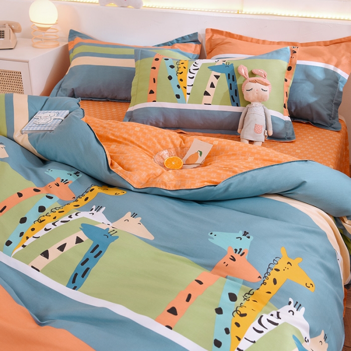 91家纺网 家纺一手货源 找家纺 多品家纺 2023新款12868全棉印花四件套系列第二批 鹿可可