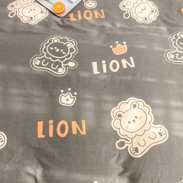 91家纺网 家纺一手货源 找家纺 多品家纺 2023新款12868全棉印花四件套系列第二批 狮子王—咖