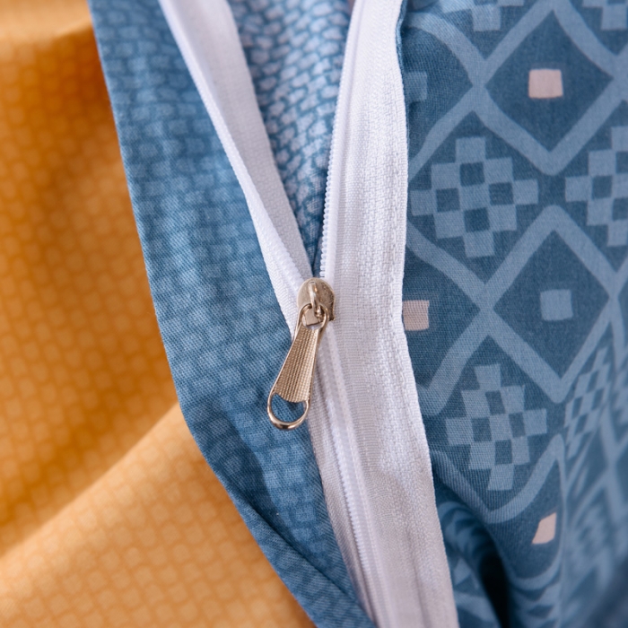 91家纺网 家纺一手货源 找家纺 多品家纺 2023新款12868全棉印花四件套系列第二批 时光隧道-蓝