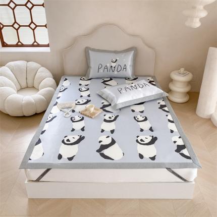 91家纺网 家纺一手货源 找家纺 总三味舒屋 2025新款凉感抗菌防螨卡通印花冰丝养生席-床席款