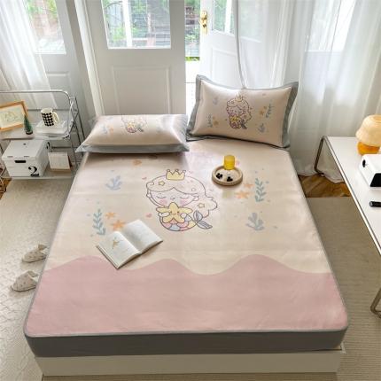 91家纺网 家纺一手货源 找家纺 总三味舒屋 2025新款凉感抗菌防螨卡通印花冰丝养生席-床席款