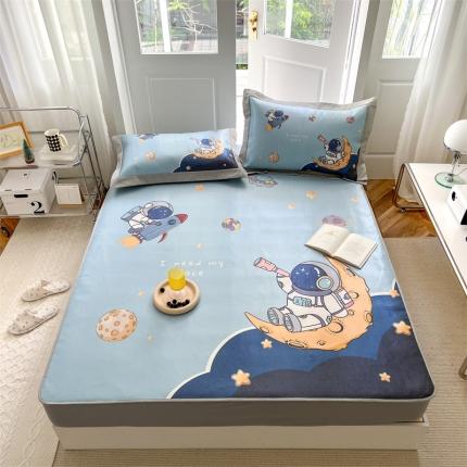 91家纺网 家纺一手货源 找家纺 总三味舒屋 2025新款凉感抗菌防螨卡通印花冰丝养生席-床席款