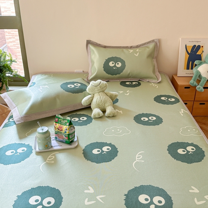 91家纺网 家纺一手货源 找家纺 时年 2023新款水洗冰丝凉席 黑煤球