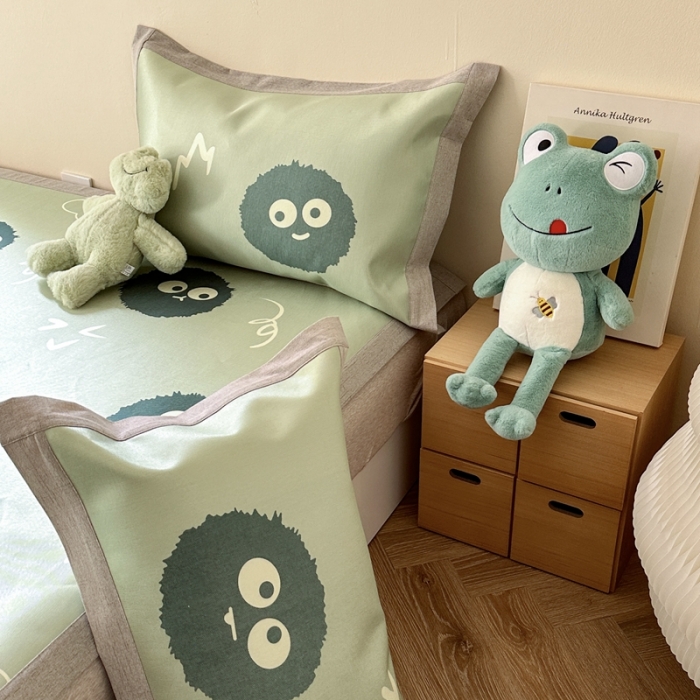 91家纺网 家纺一手货源 找家纺 时年 2023新款水洗冰丝凉席 黑煤球