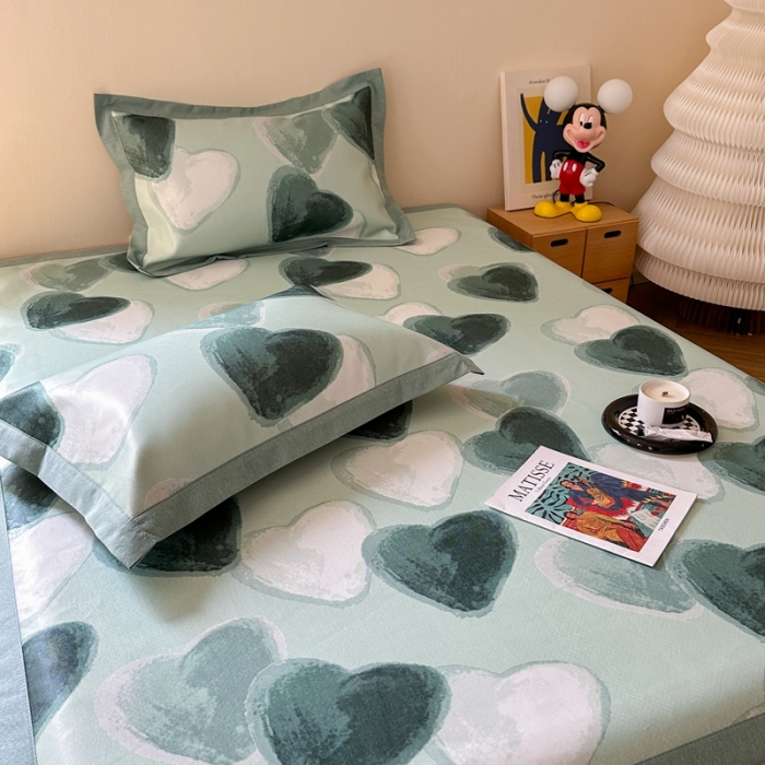 91家纺网 家纺一手货源 找家纺 时年 2023新款水洗冰丝凉席 律动-绿