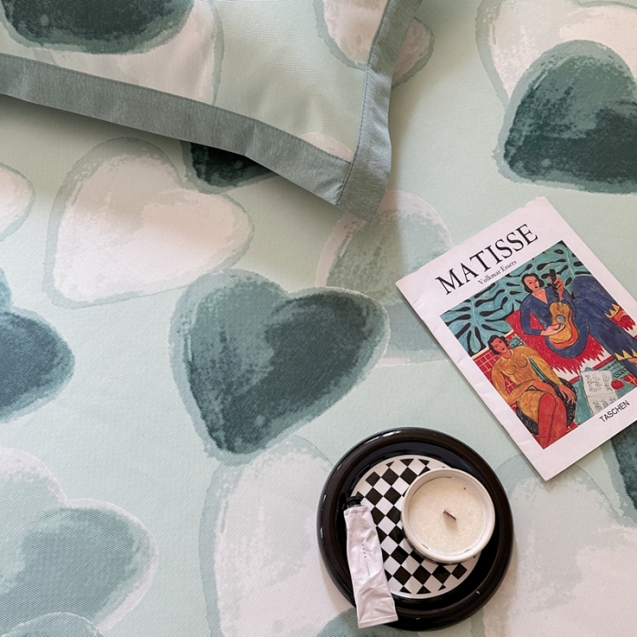 91家纺网 家纺一手货源 找家纺 时年 2023新款水洗冰丝凉席 律动-绿