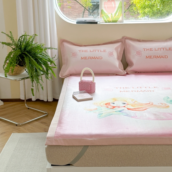 91家纺网 家纺一手货源 找家纺 时年 2023新款水洗冰丝凉席 美人鱼