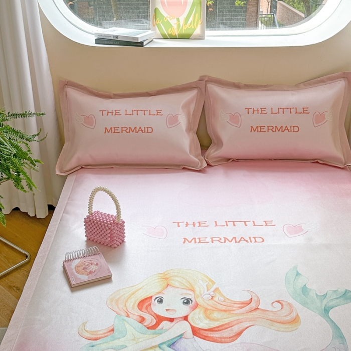 91家纺网 家纺一手货源 找家纺 时年 2023新款水洗冰丝凉席 美人鱼