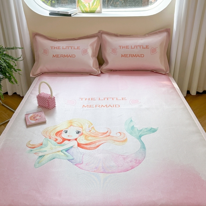 91家纺网 家纺一手货源 找家纺 时年 2023新款水洗冰丝凉席 美人鱼