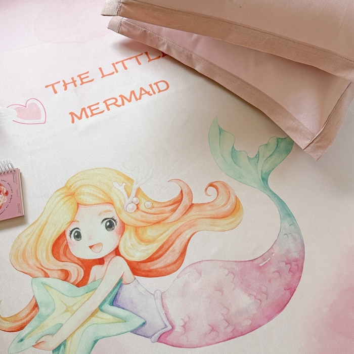 91家纺网 家纺一手货源 找家纺 时年 2023新款水洗冰丝凉席 美人鱼