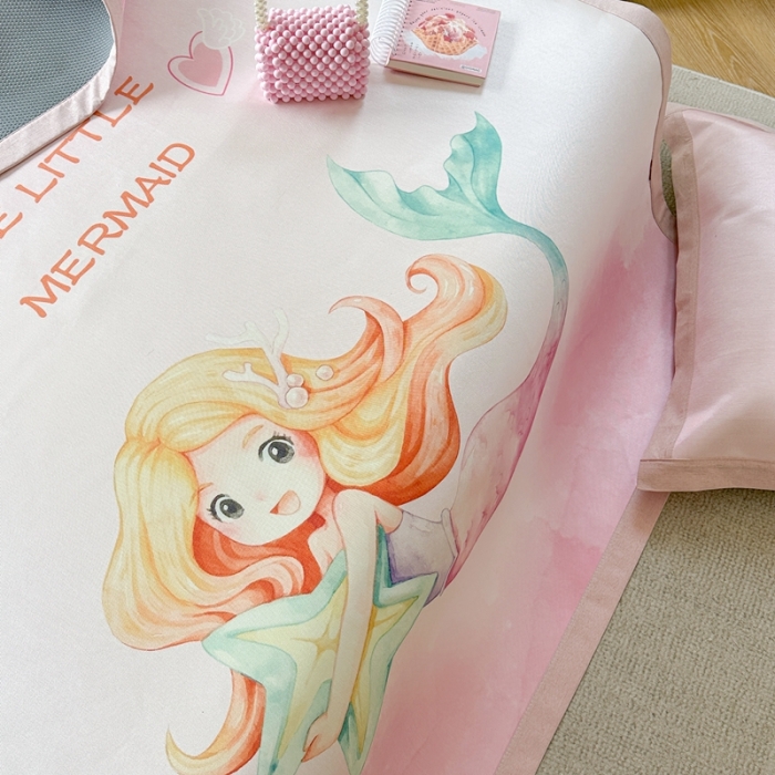 91家纺网 家纺一手货源 找家纺 时年 2023新款水洗冰丝凉席 美人鱼