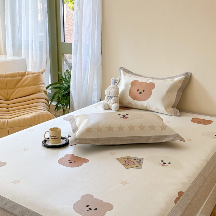 91家纺网 家纺一手货源 找家纺 时年 2023新款水洗冰丝凉席 萌宠